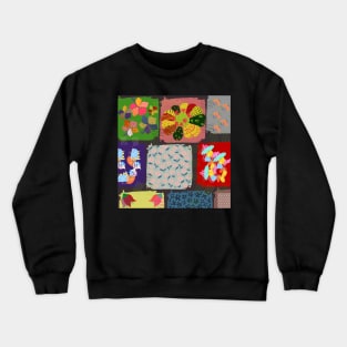 cool cozy patchwork Crewneck Sweatshirt